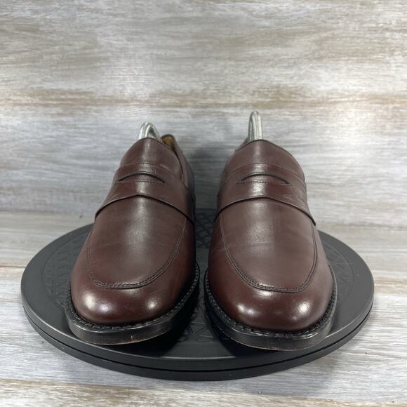 Tauer & Johnson Men’s brown Leather Slip On Penny Loafers Size 10 B - Picture 2 of 8